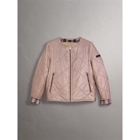 burberry diamond quilt jacket|collarless diamond quilted lightweight jacket.